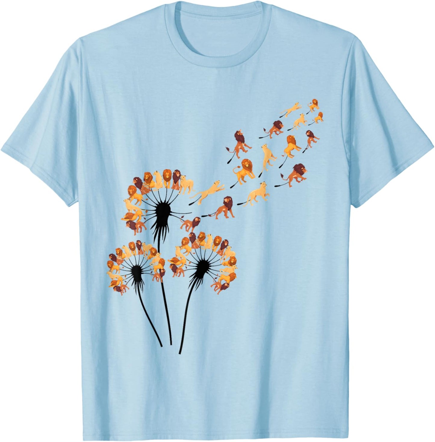 Dandelion Lions Shirt for Lion Lover | Lion T-Shirt - T-Shirt | Light Blue