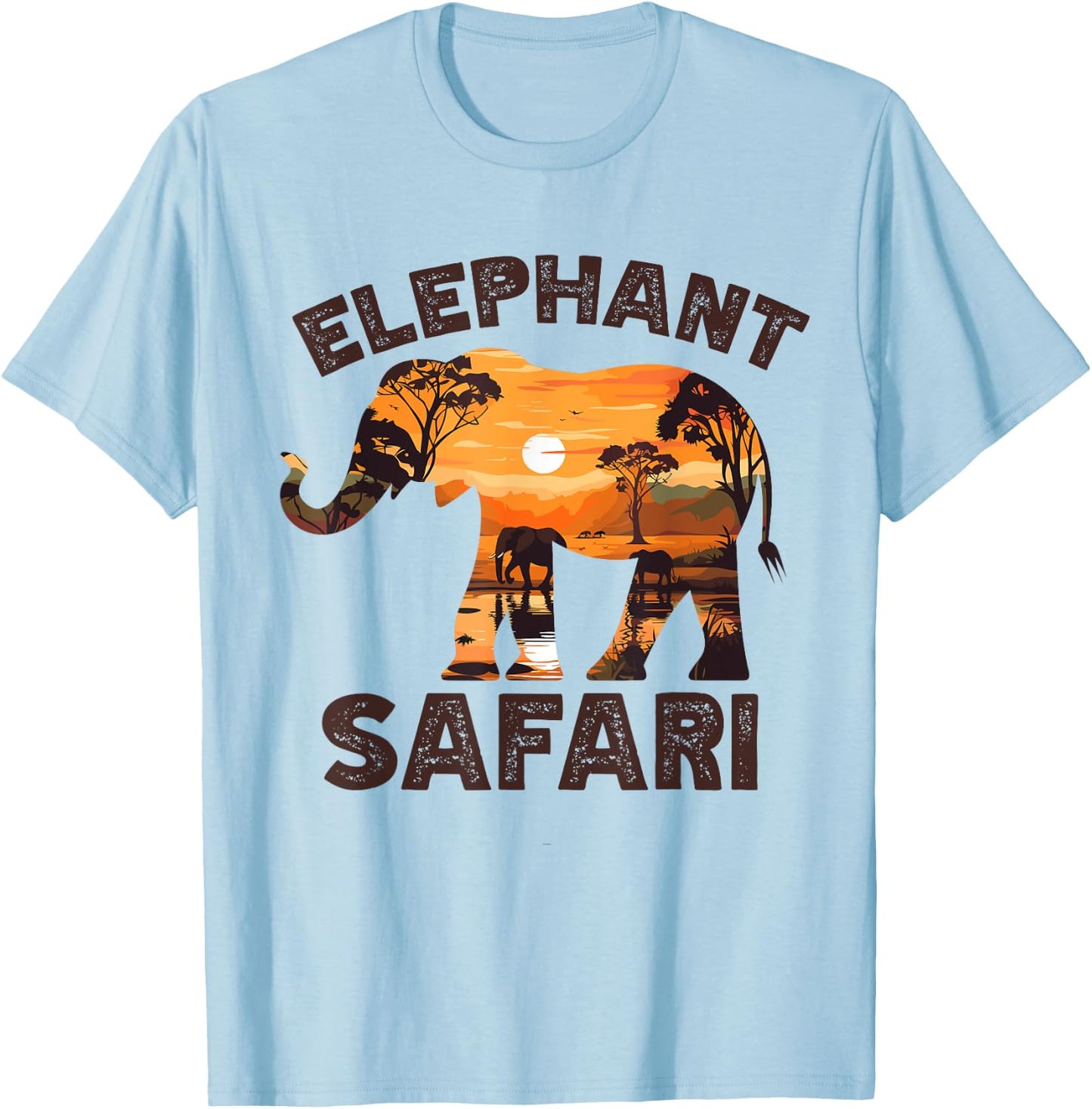 Elephant Safari T-Shirt - T-Shirt | Light Blue