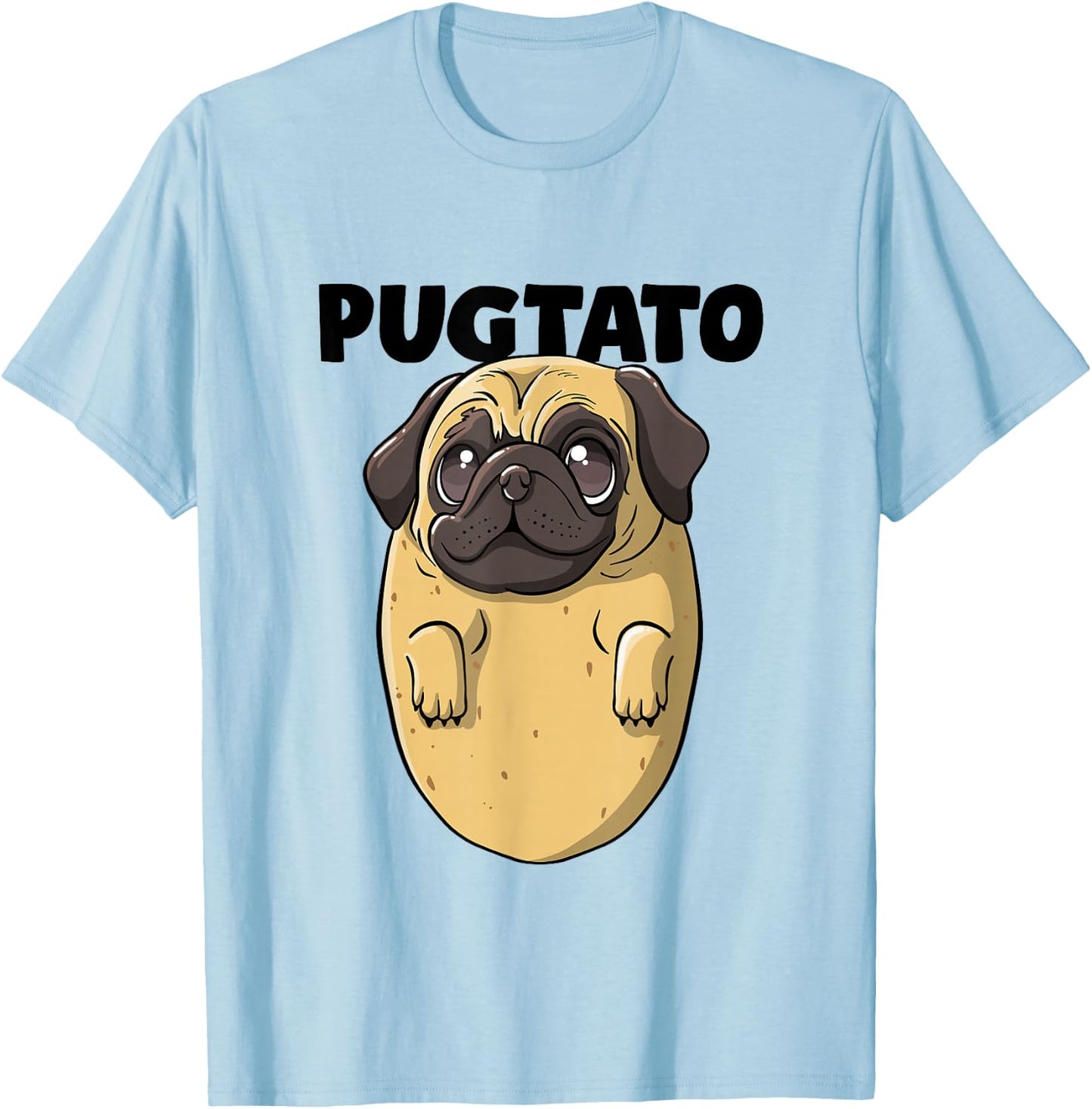 Pugtato Pug Lover Pug Dogs Cute Pug Face Funny Pug Owner Pug T-Shirt - T-Shirt | Light Blue
