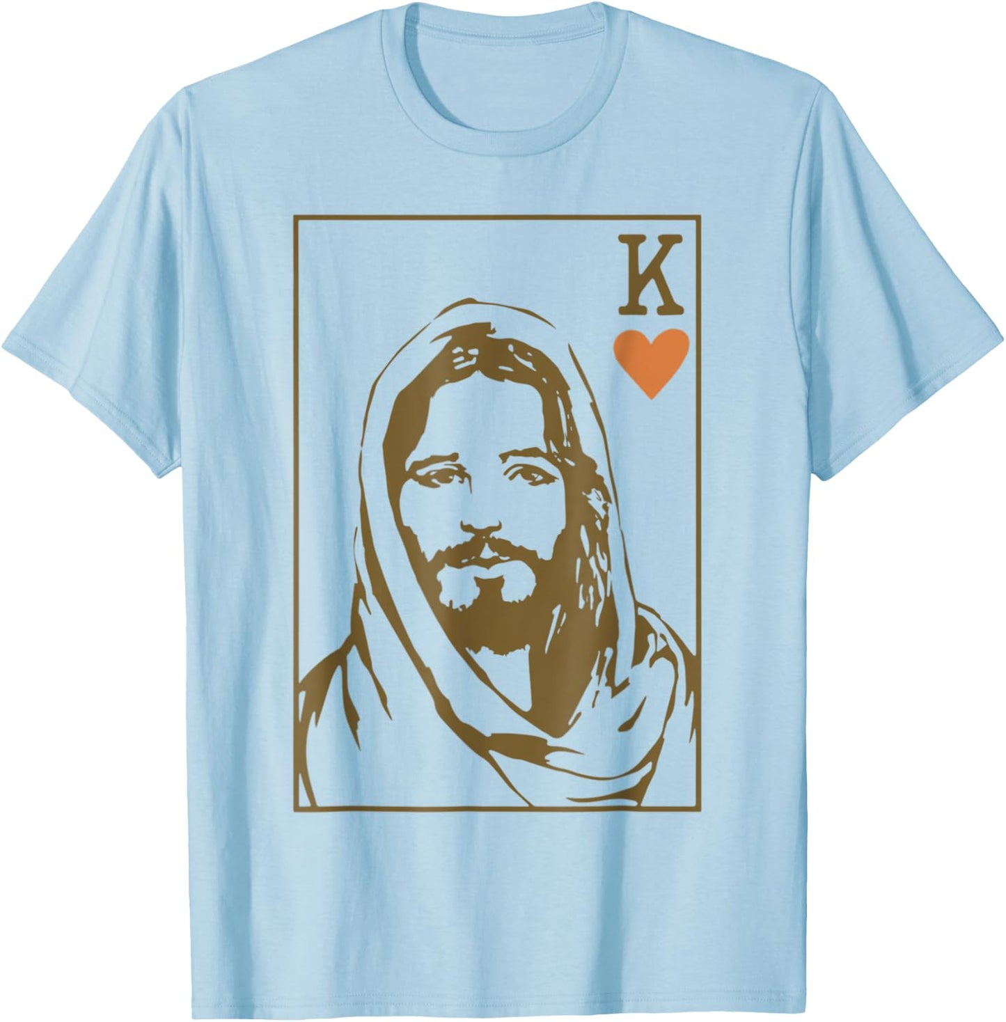 King of Hearts Card Christian T-Shirt - T-Shirt | Light Blue