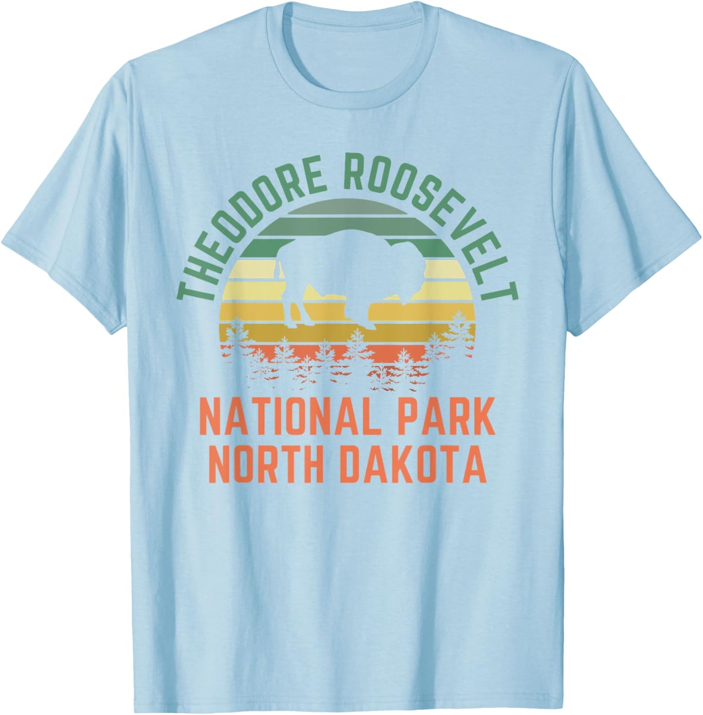 Theodore Roosevelt North Dakota Nature Hiking Outdoors T-Shirt - T-Shirt | Light Blue