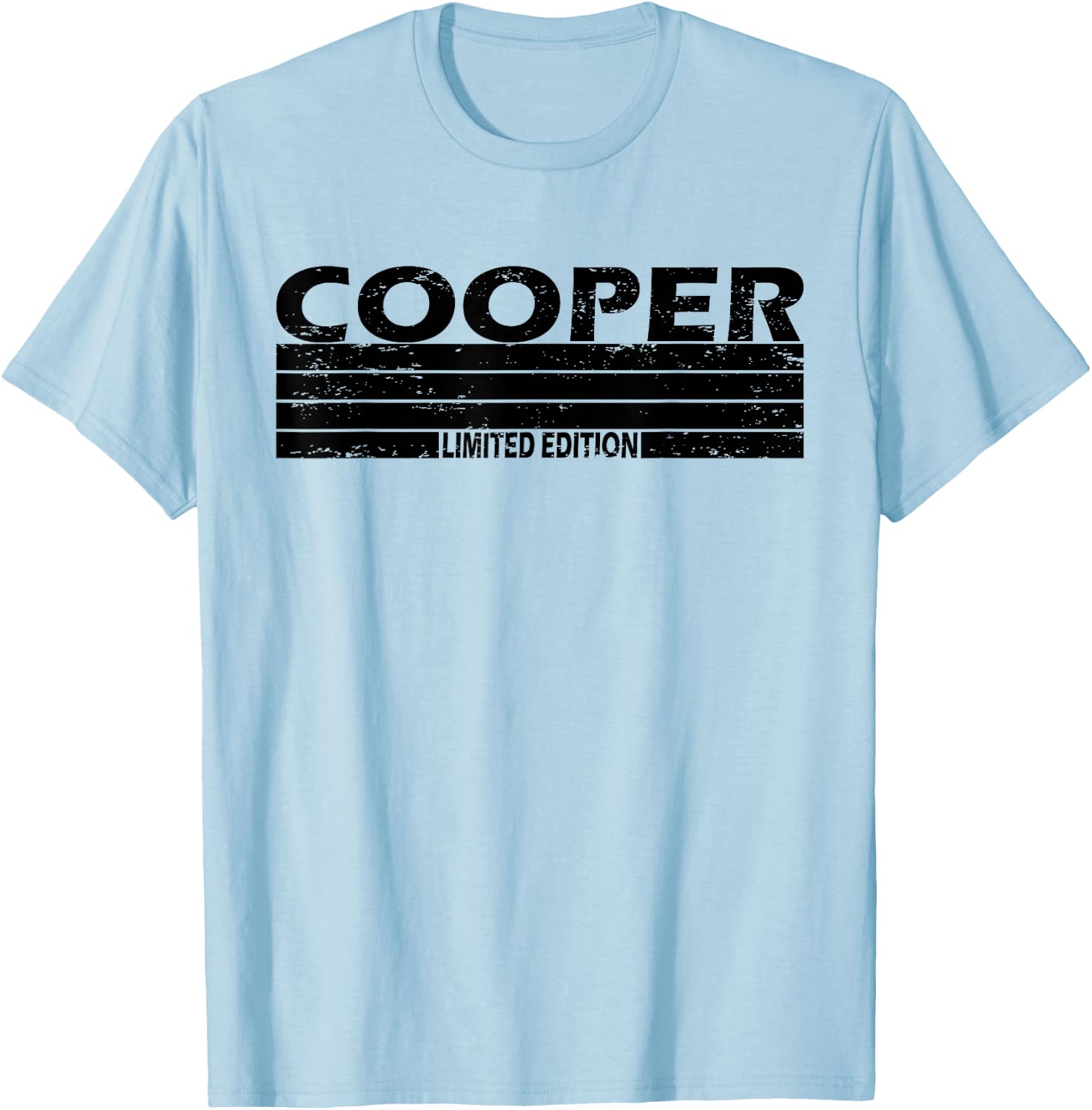 Cooper Surname Limited Edition Retro Vintage Style Sunset T-Shirt - T-Shirt | Light Blue