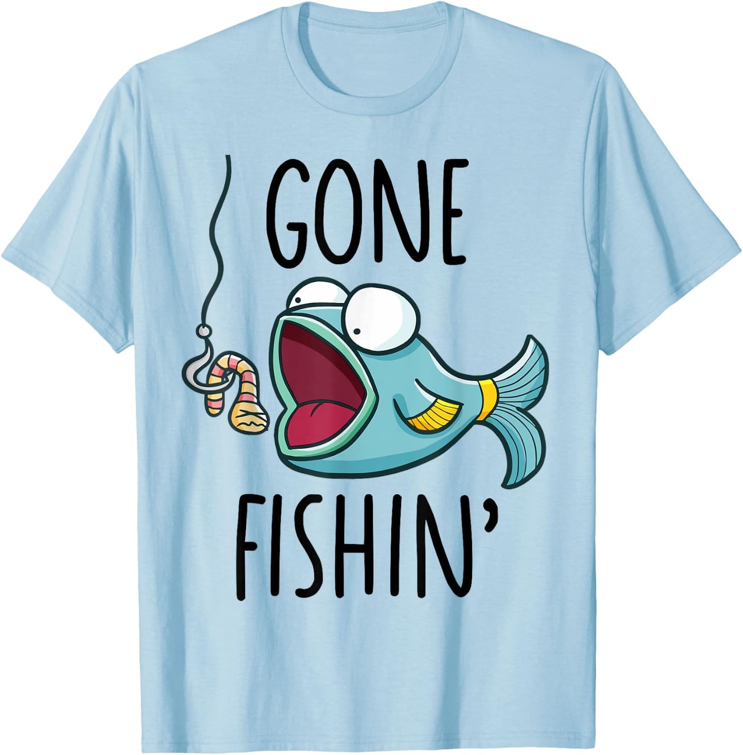 Gone Fishing-Shirt Kids Toddler Boys Girls Funny Fishing T-Shirt - T-Shirt | Light Blue