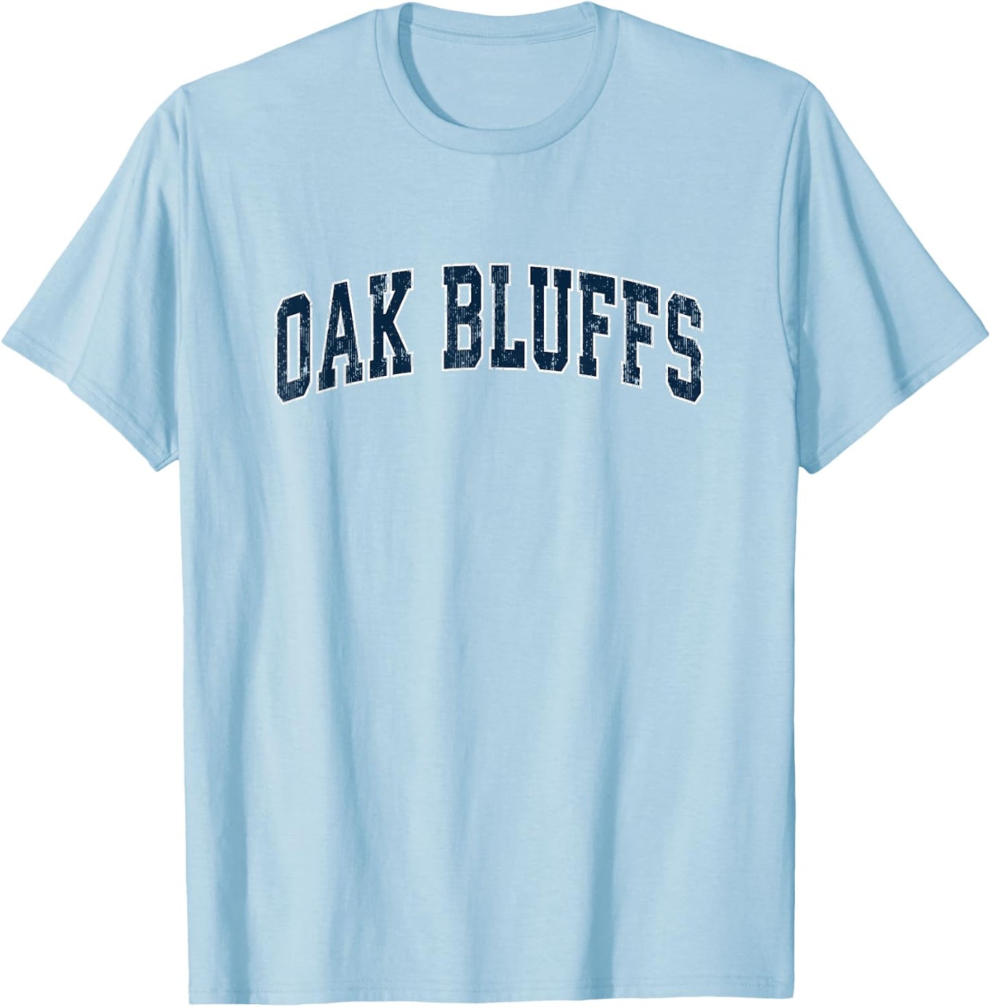 Oak Bluffs Massachusetts MA Vintage Sports Design Navy Desig T-Shirt - T-Shirt | Light Blue