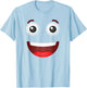 Funny Group Costume Team Outfit Smiling Happy Face Emoticon T-Shirt - T-Shirt | Light Blue
