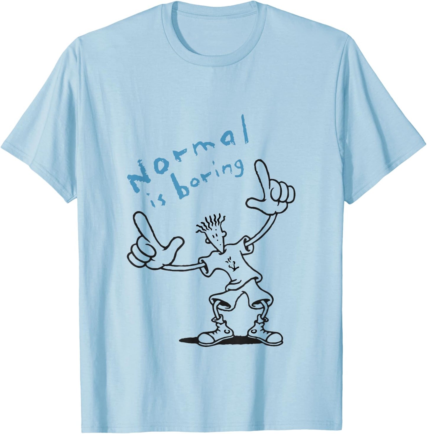 Fido Dido Points Normal Is Boring T-Shirt - T-Shirt | Light Blue