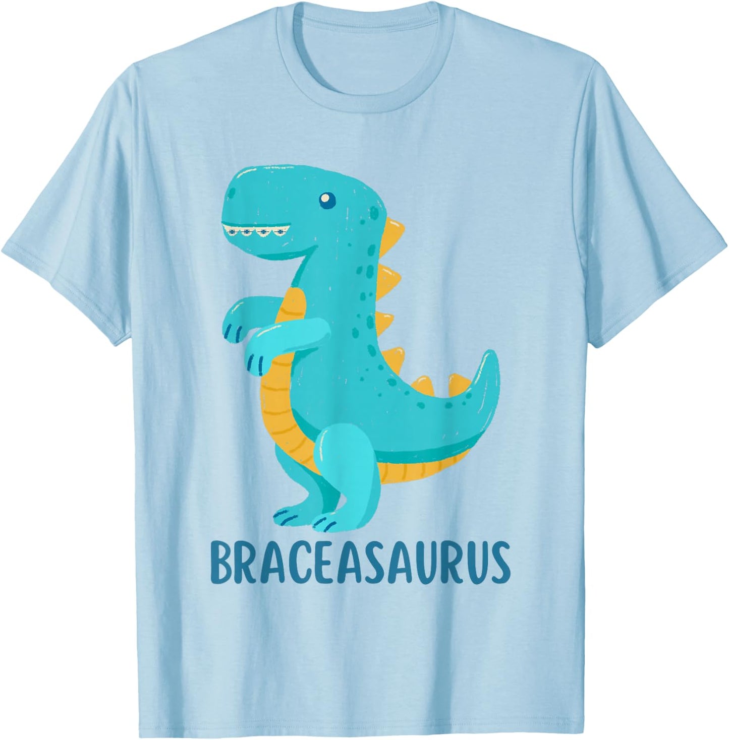 Dinosaur Braces shirt BRACEASAURUS Orthodontist T-Shirt - T-Shirt | Light Blue