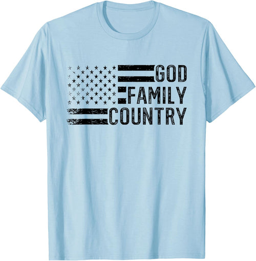 God Family Country - Patriotic Christian US Flag