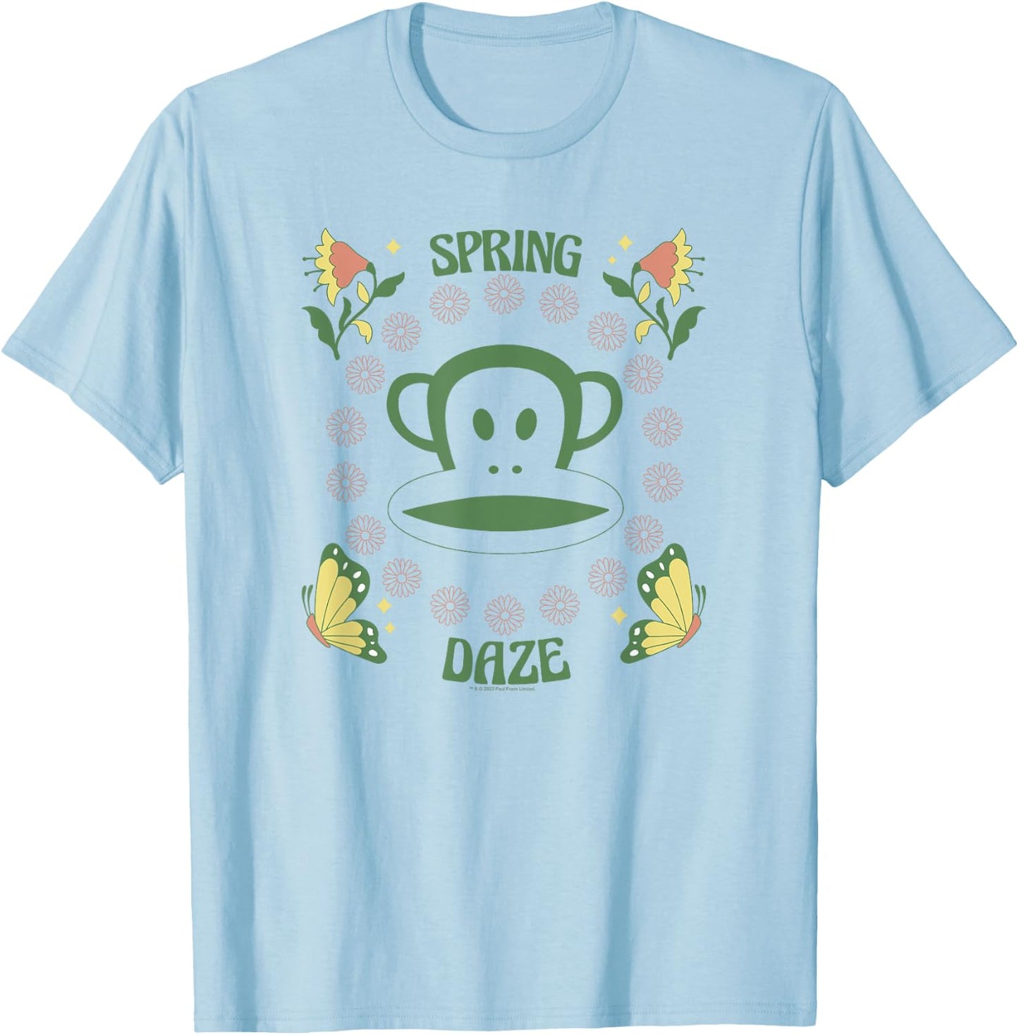 Paul Frank Spring Daze Distressed Butterfly Julius Portrait T-Shirt - T-Shirt | Light Blue