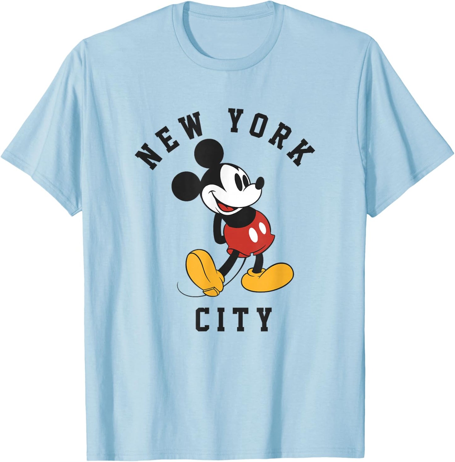 Disney Mickey And Friends Mickey New York City Retro Poster T-Shirt - T-Shirt | Light Blue