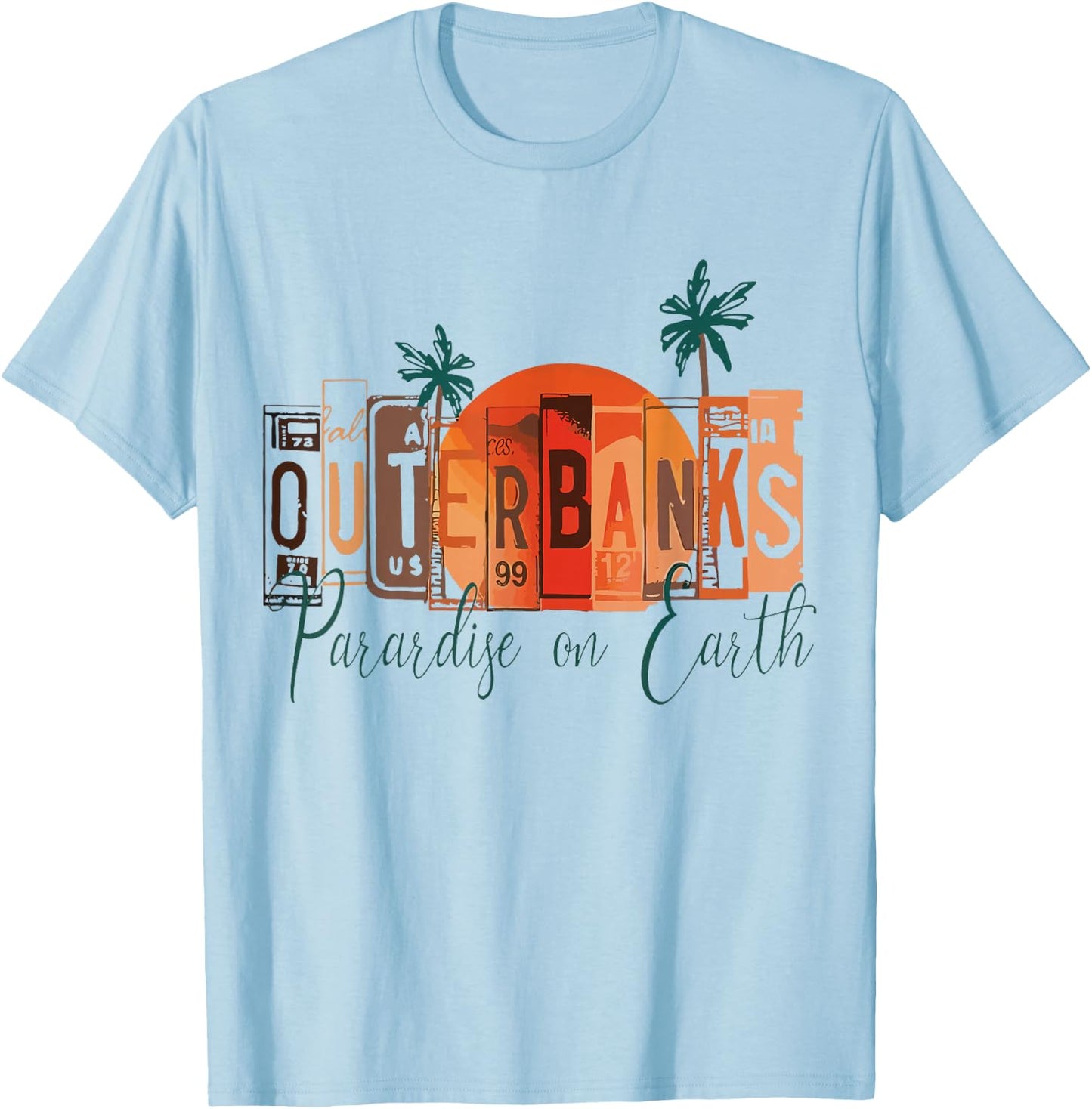 Outer Banks OBX North Carolina summer retro preppy throwback T-Shirt - T-Shirt | Light Blue
