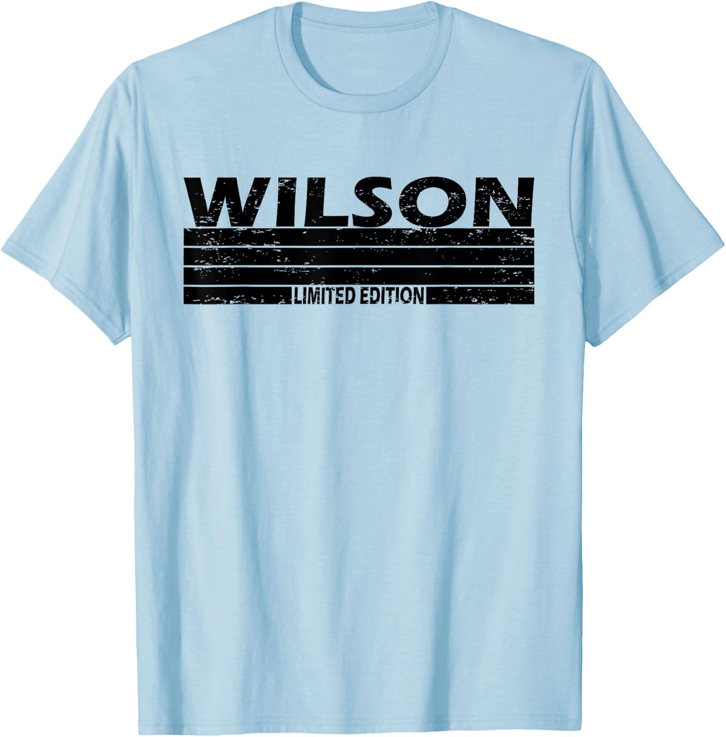 Wilson Surname Limited Edition Retro Vintage Style Sunset T-Shirt - T-Shirt | Light Blue