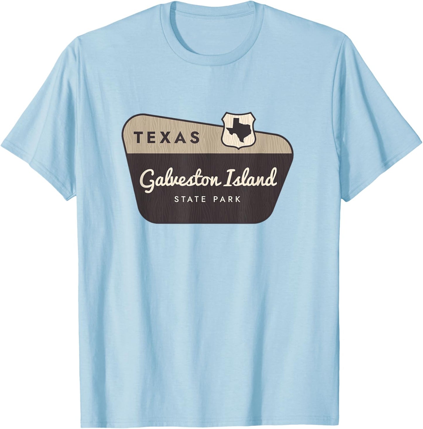 Galveston Island State Park Texas TX Welcome Sign Vacation T-Shirt - T-Shirt | Light Blue