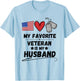 Funny Spouse Veterans Day My Favorite Veteran is My Husband T-Shirt - T-Shirt | Light Blue