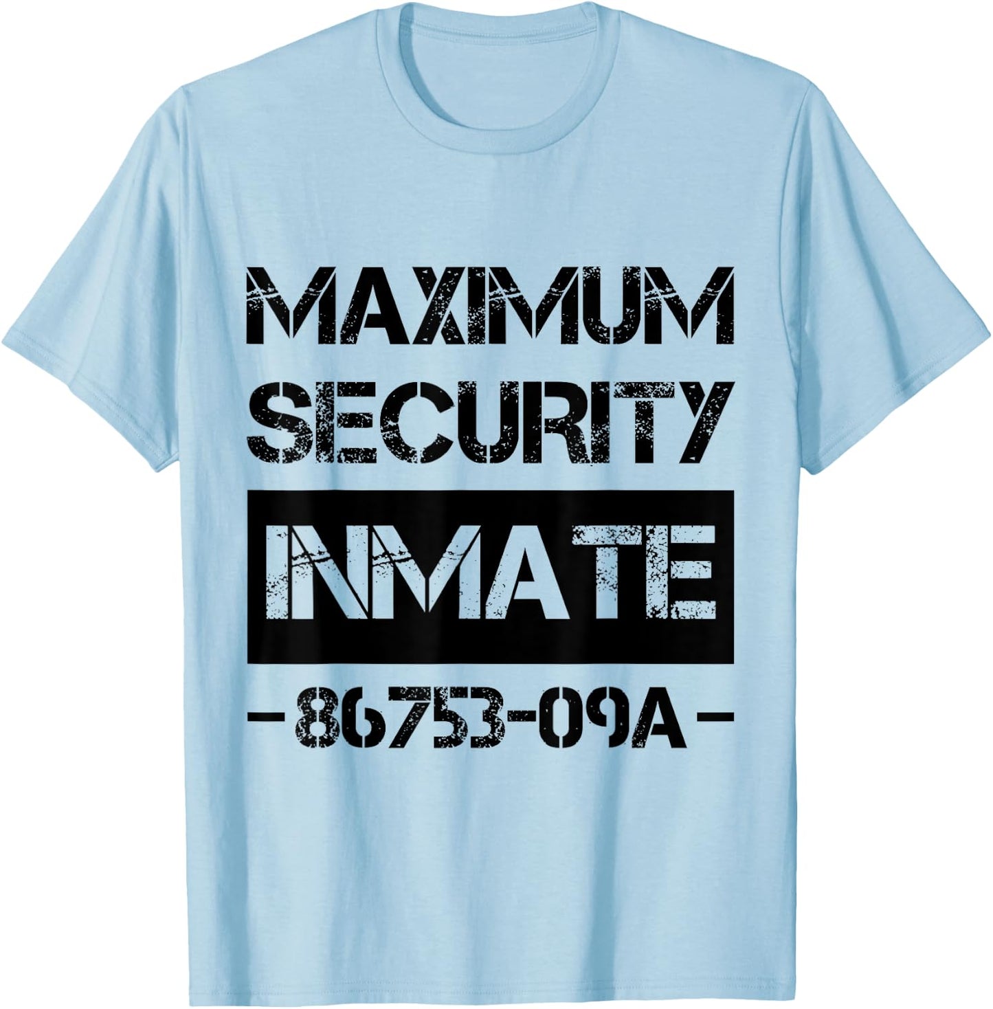 Security Ward Inmate Costume Jail Funny Lazy Halloween T-Shirt - T-Shirt | Light Blue