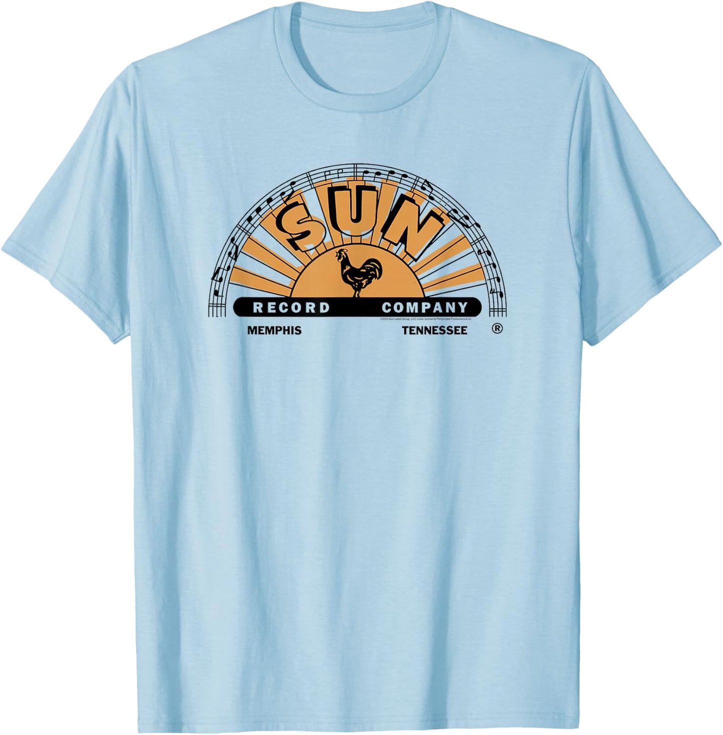 Sun Records Half Logo Painted Fill T-Shirt - T-Shirt | Light Blue
