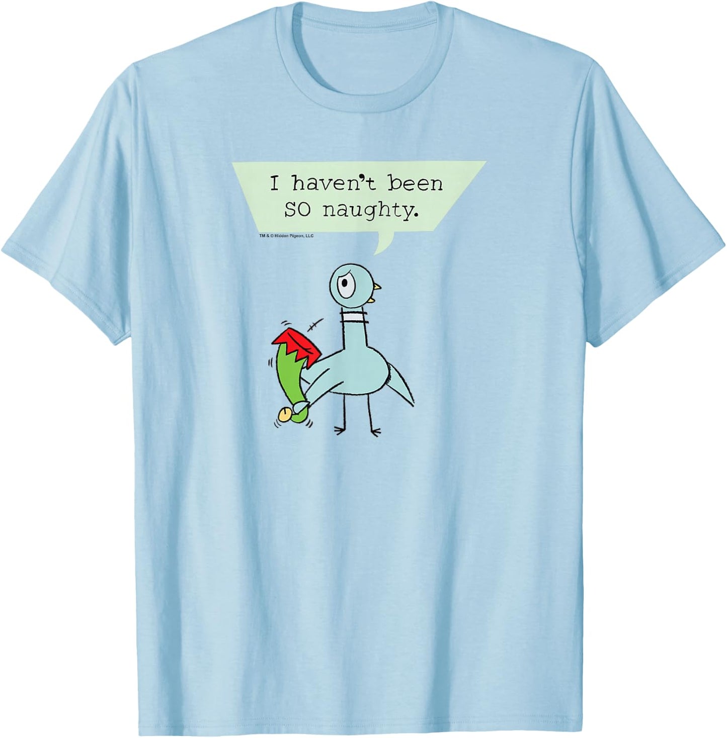 The Pigeon Naughty Christmas Pigeon T-Shirt - T-Shirt | Light Blue