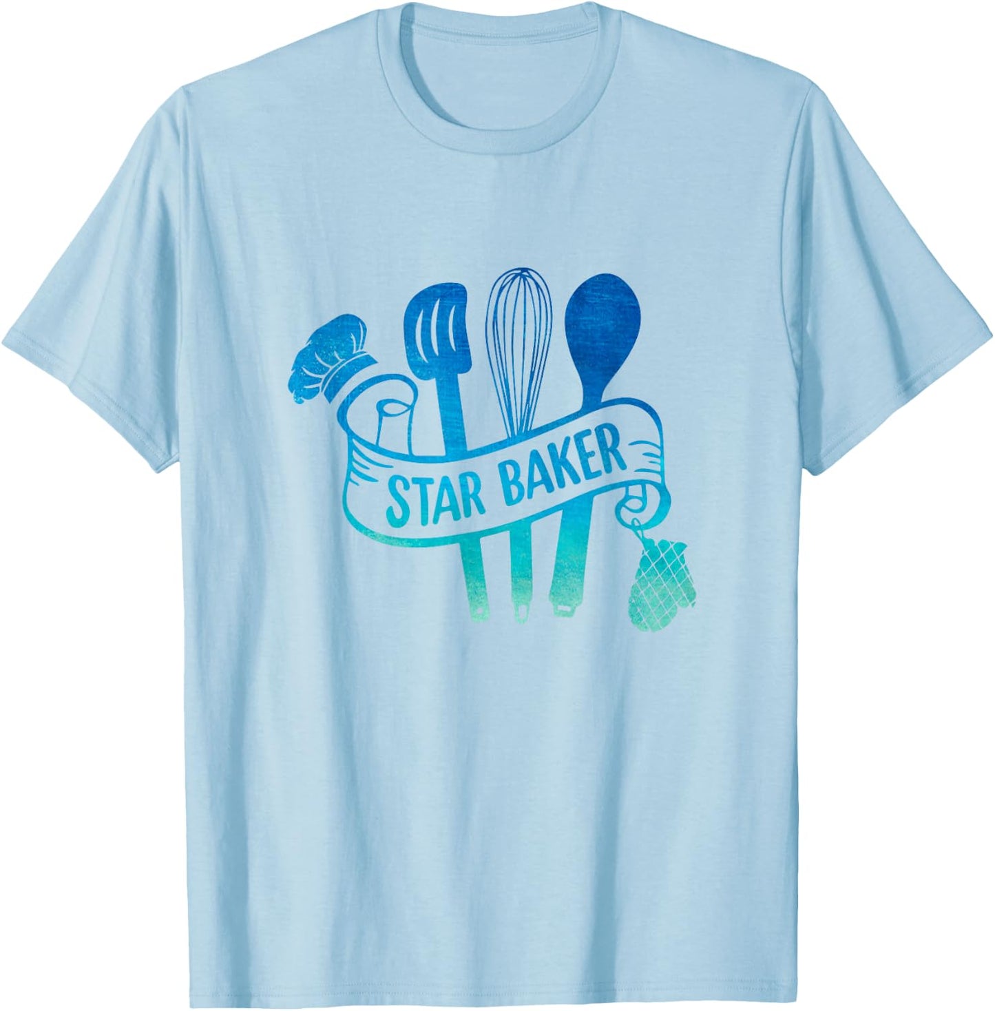 Star Baker Cake Baking Confectioner Cupcake Pastry Caking T-Shirt - T-Shirt | Light Blue