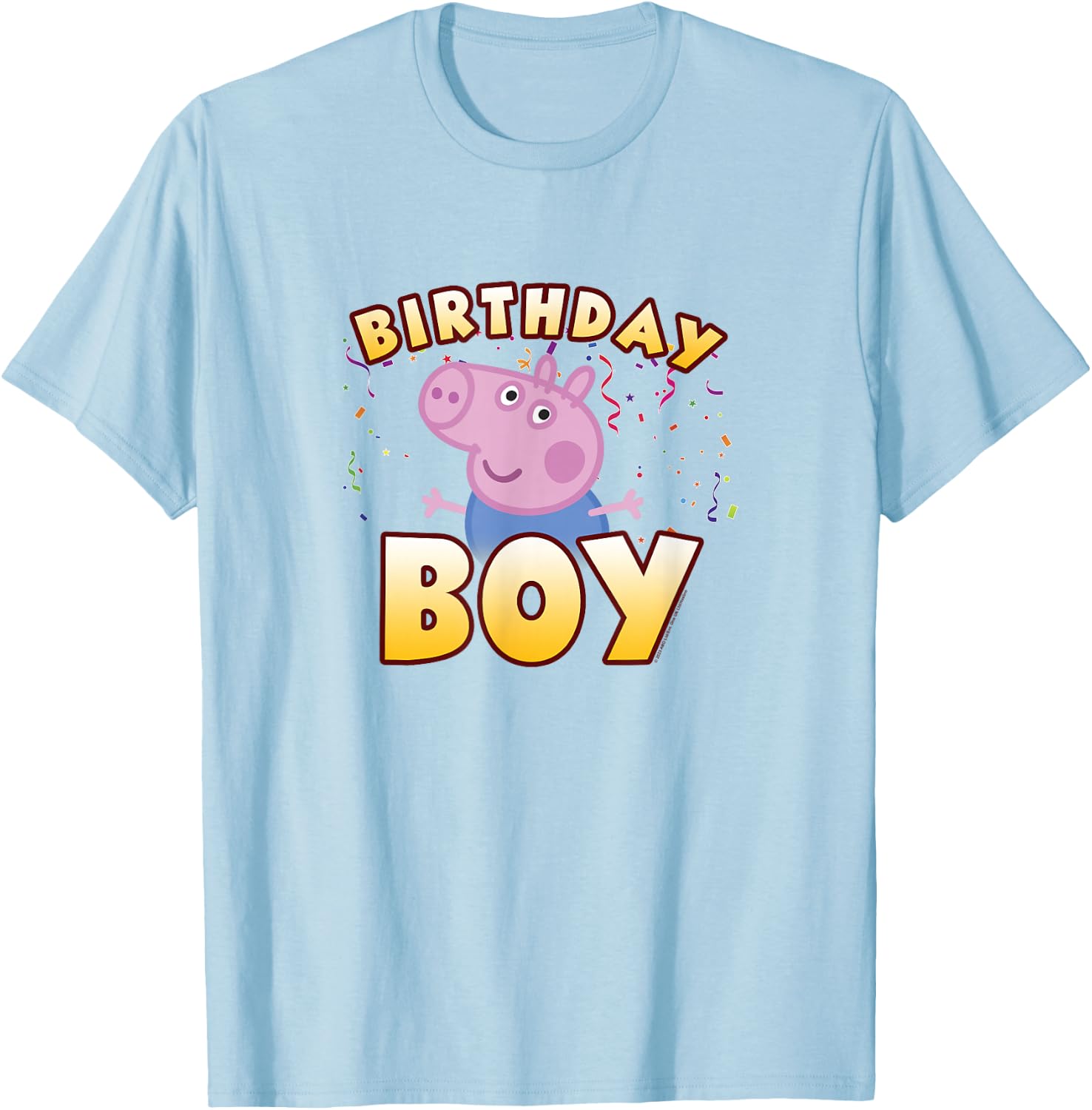 Peppa Pig George Birthday Boy Holiday Confetti Logo T-Shirt - T-Shirt | Light Blue