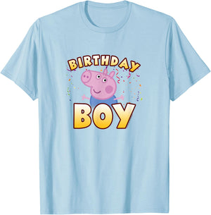 Peppa Pig George Birthday Boy Holiday Confetti Logo T-Shirt - T-Shirt | Light Blue