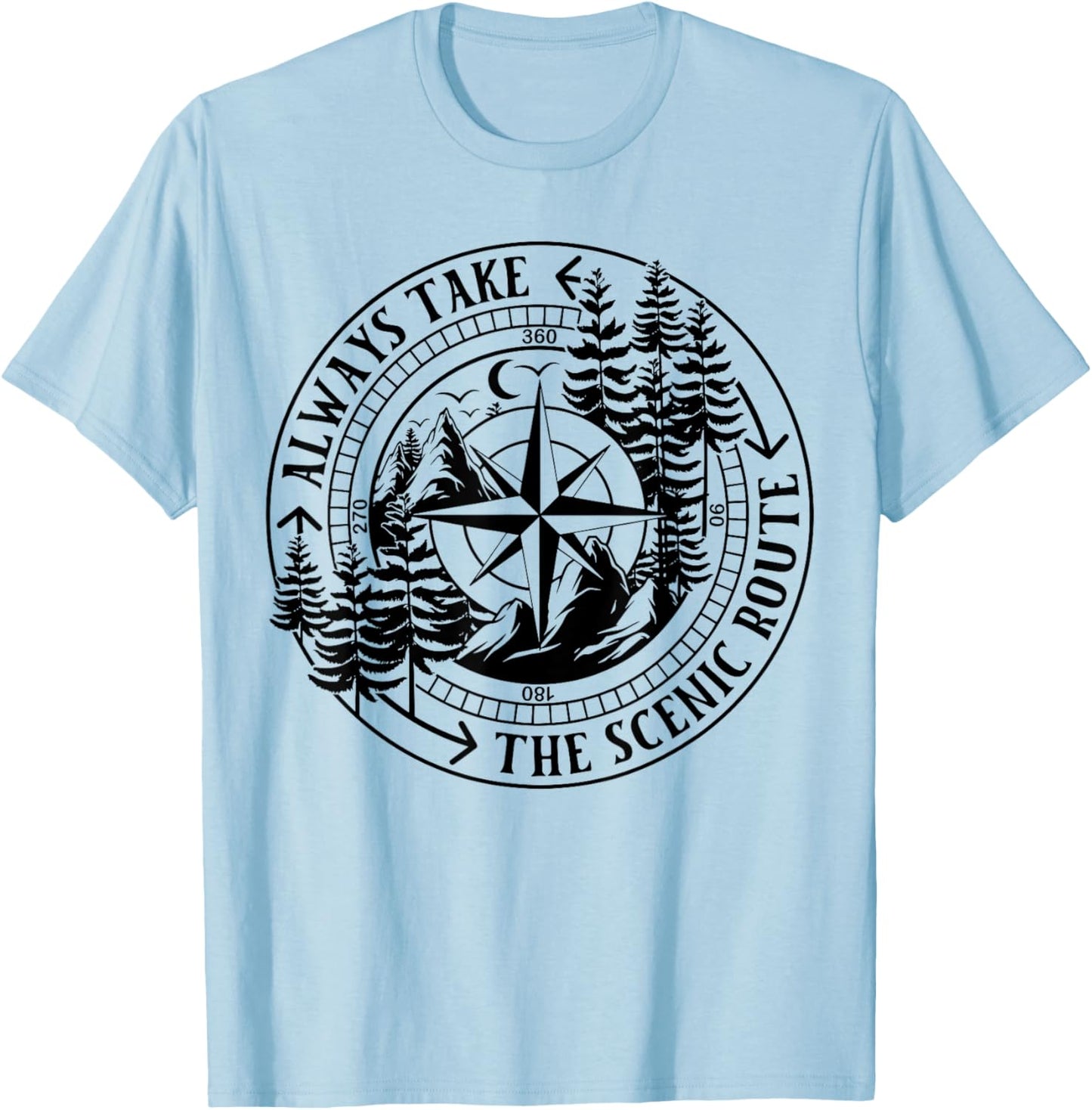 Always Take The Scenic Route T-Shirt - T-Shirt | Light Blue