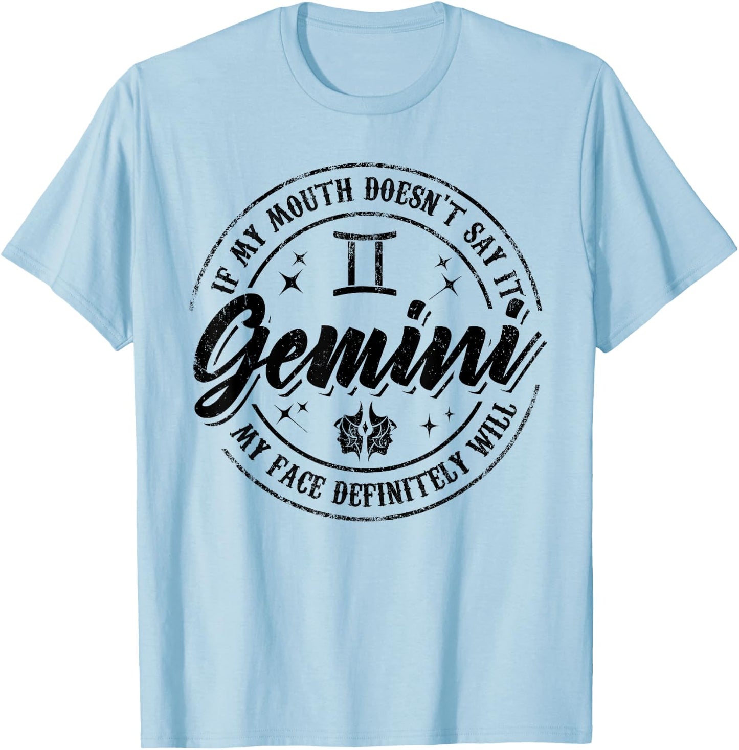 Gemini Horoscope Astrology Birthday Zodiac Sign Men Women T-Shirt - T-Shirt | Light Blue