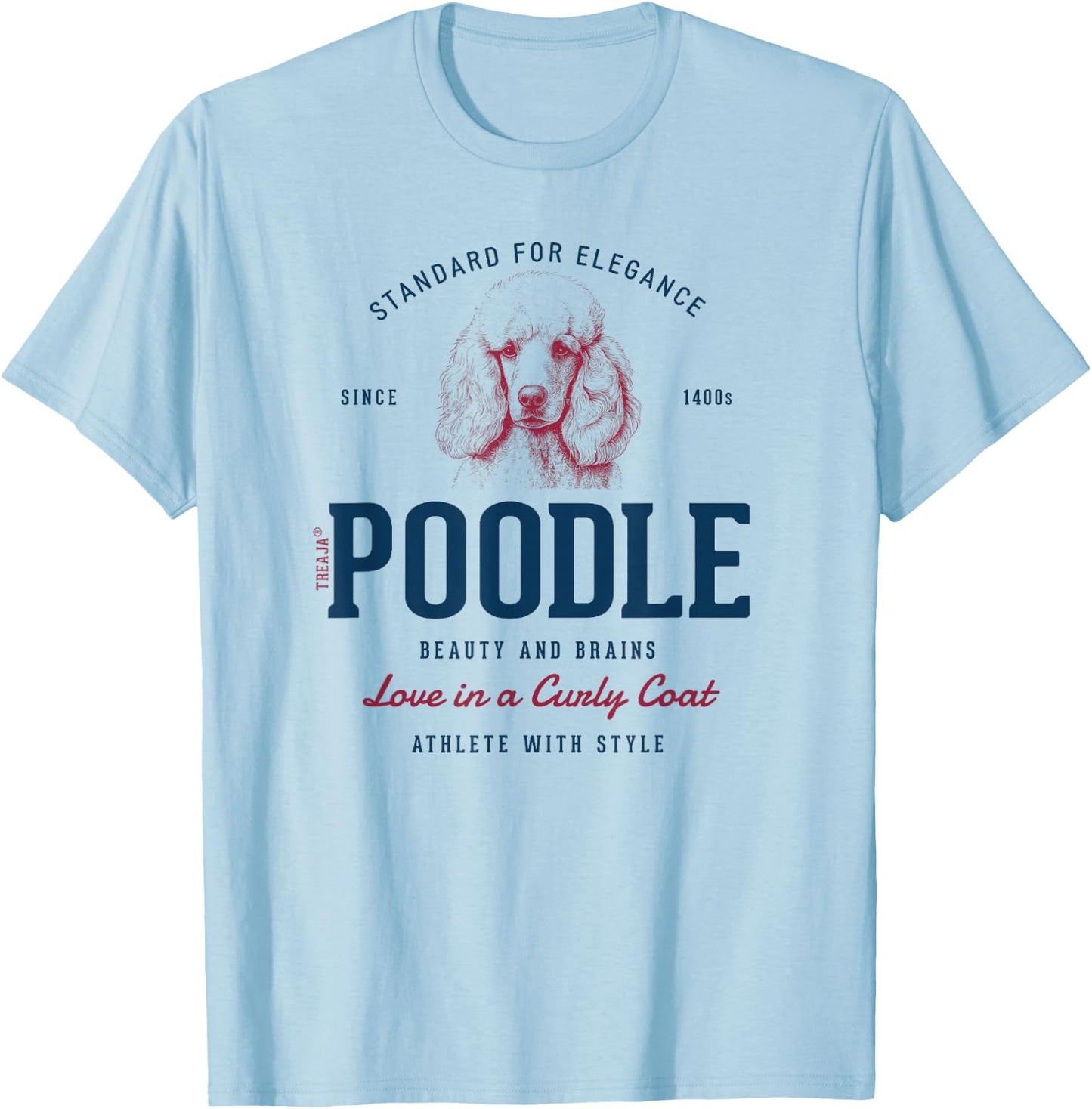 Retro Styled Vintage Poodle T-Shirt - T-Shirt | Light Blue