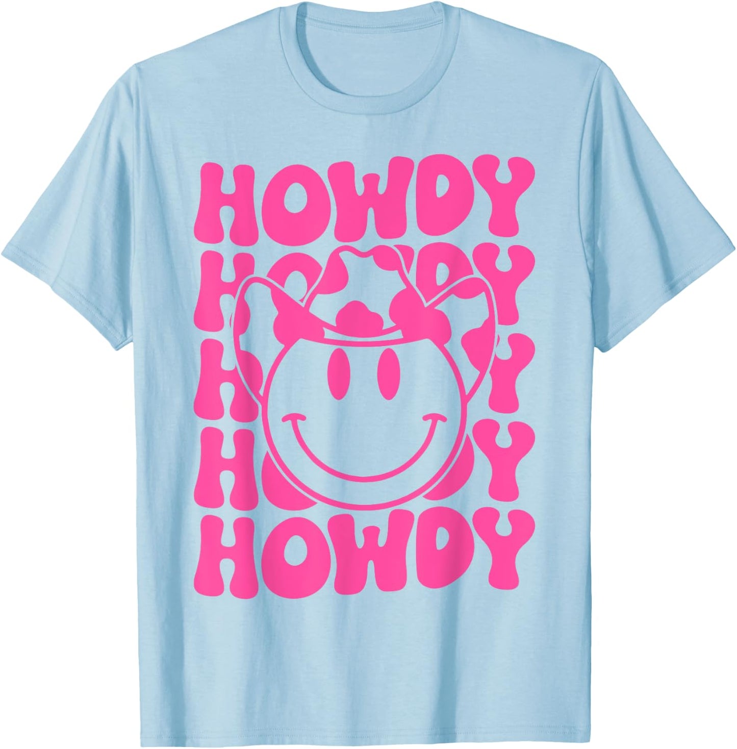 Groovy Howdy Rodeo Western Country Southern Cowgirl T-Shirt - T-Shirt | Light Blue
