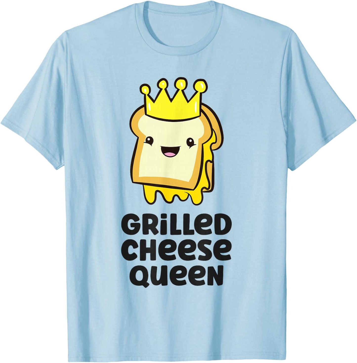 Grilled Cheese Queen Funny Toasted Grilled Cheese Sandwich T-Shirt - T-Shirt | Light Blue