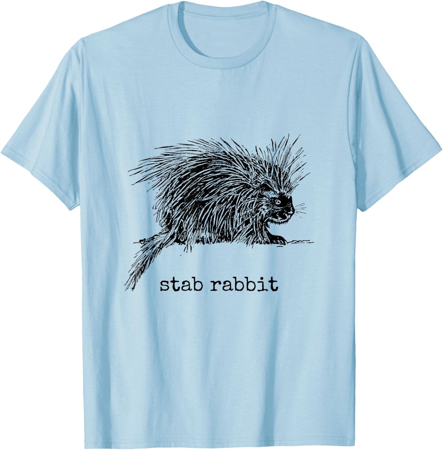 Stab Rabbit Funny Porcupine Wrong Animal Name Joke T-Shirt - T-Shirt | Light Blue
