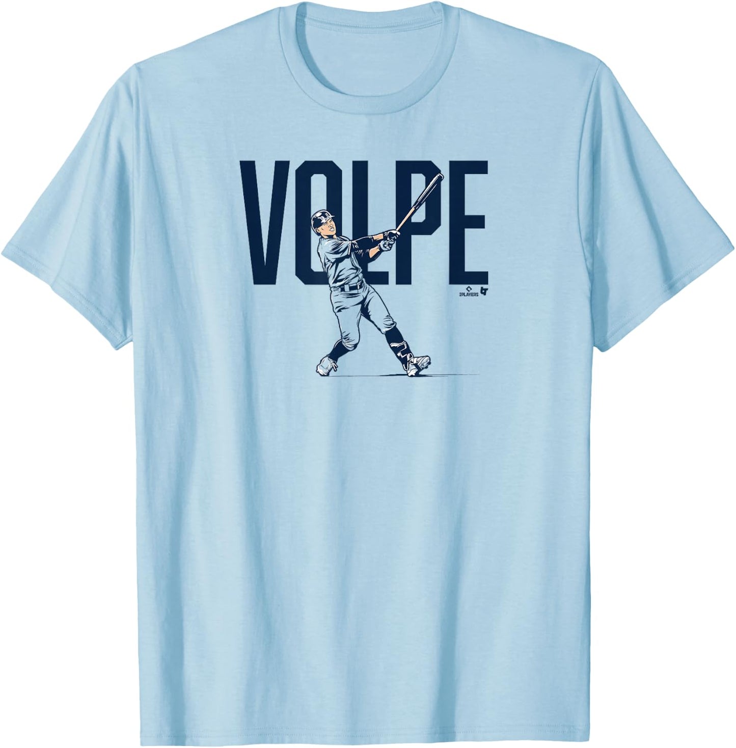 Anthony Volpe - Swing - New York Baseball T-Shirt - T-Shirt | Light Blue