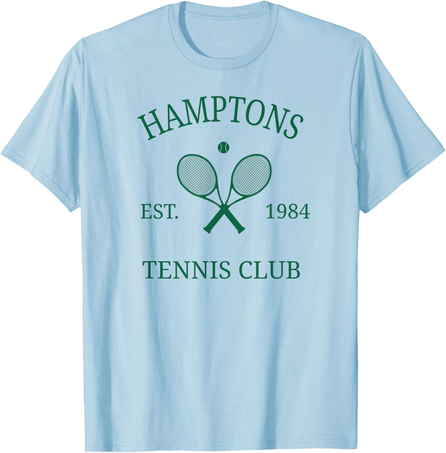 Hamptons Athletics Tennis Club Racquet Prep Vintage NY T-Shirt - T-Shirt | Light Blue