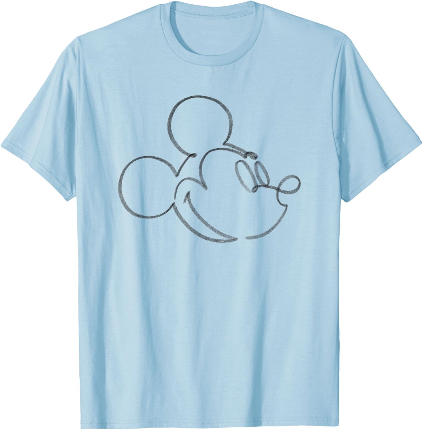 Disney Mickey Mouse Head Artist Pencil Doodle Retro Vintage Small T-Shirt - T-Shirt | Light Blue