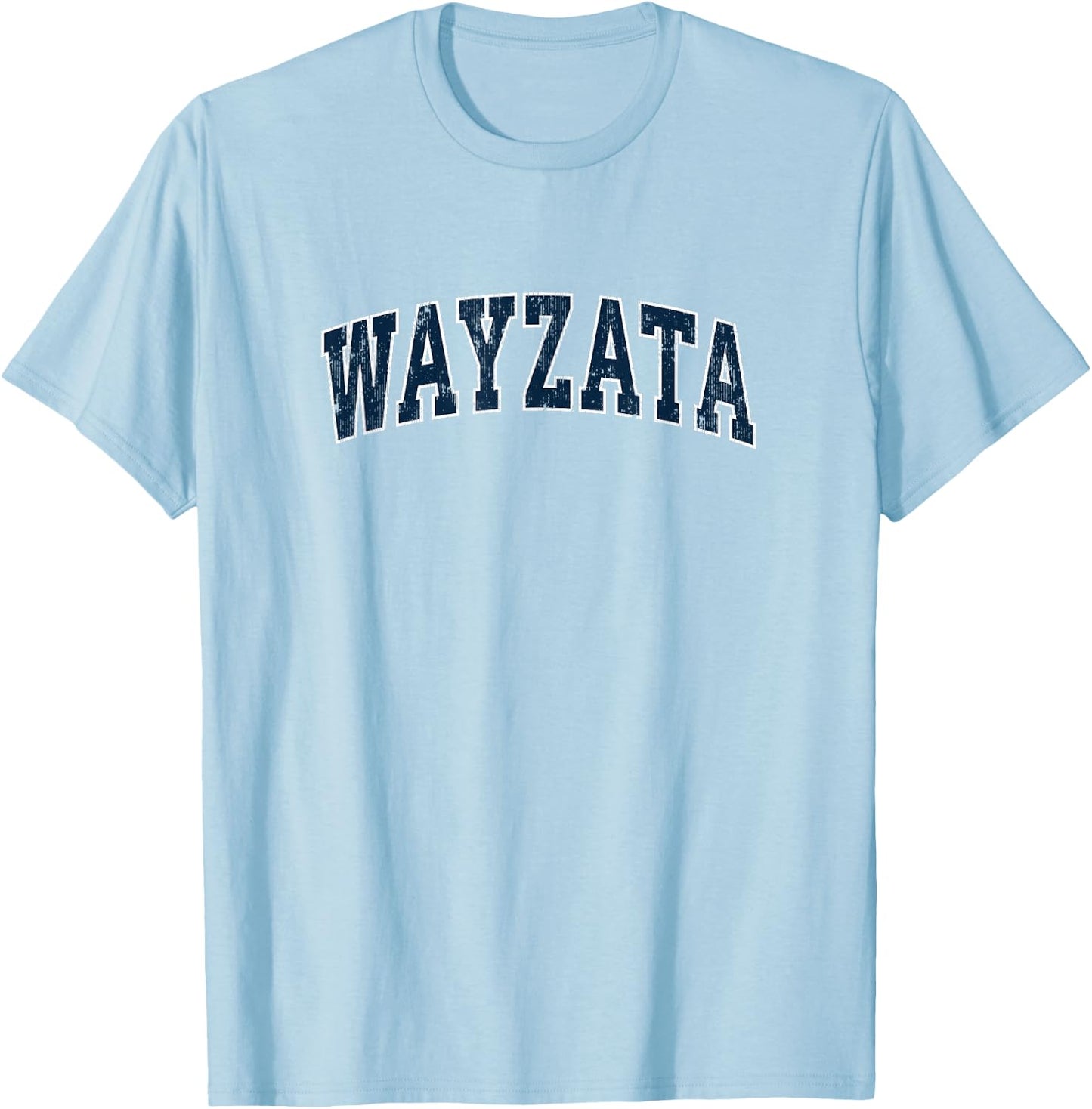 Wayzata Minnesota MN Vintage Sports Design Navy Design T-Shirt - T-Shirt | Light Blue
