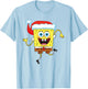 SpongeBob SquarePants Christmas Santa Hat T-Shirt - T-Shirt | Light Blue