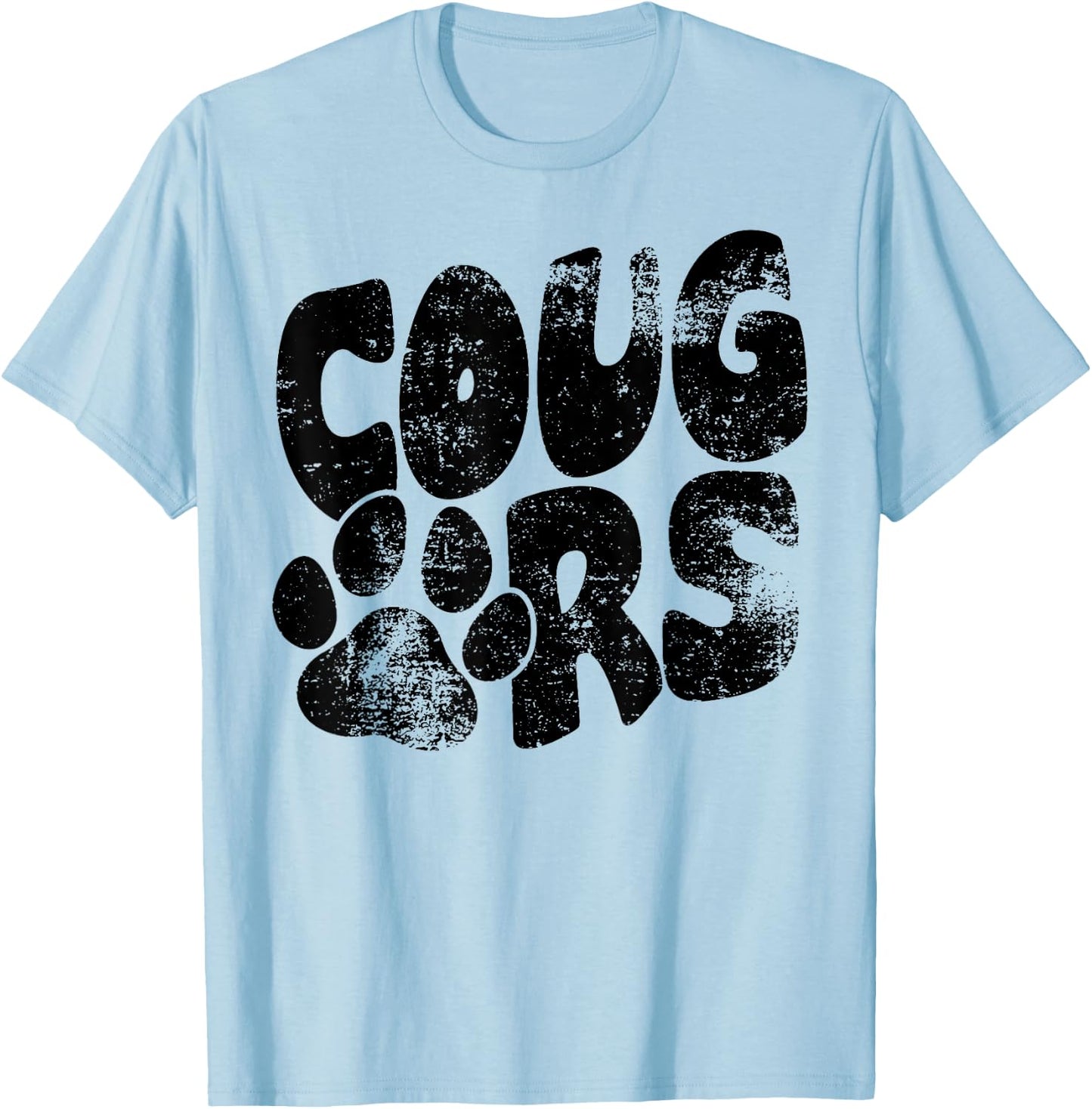 Cougars Football School Sports Fan Team Spirit T-Shirt - T-Shirt | Light Blue