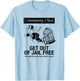 Monopoly Mr. Monopoly Get Out Of Jail Free Logo T-Shirt - T-Shirt | Light Blue