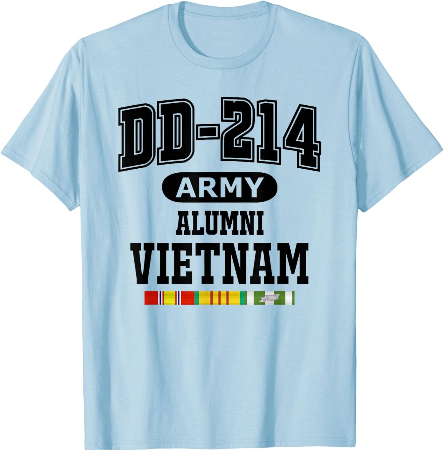 DD-214 Army Vietnam Veteran Black T-Shirt - T-Shirt | Light Blue