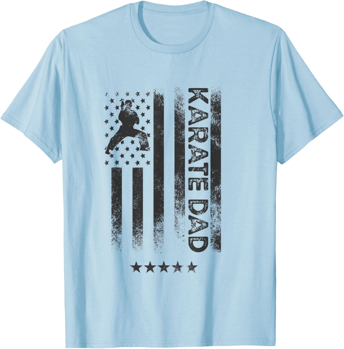 USA American Flag - Karate Dad T-Shirt - T-Shirt | Light Blue