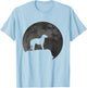Moon And Dog Silhouette - Irish Wolfhound T-Shirt - T-Shirt | Light Blue