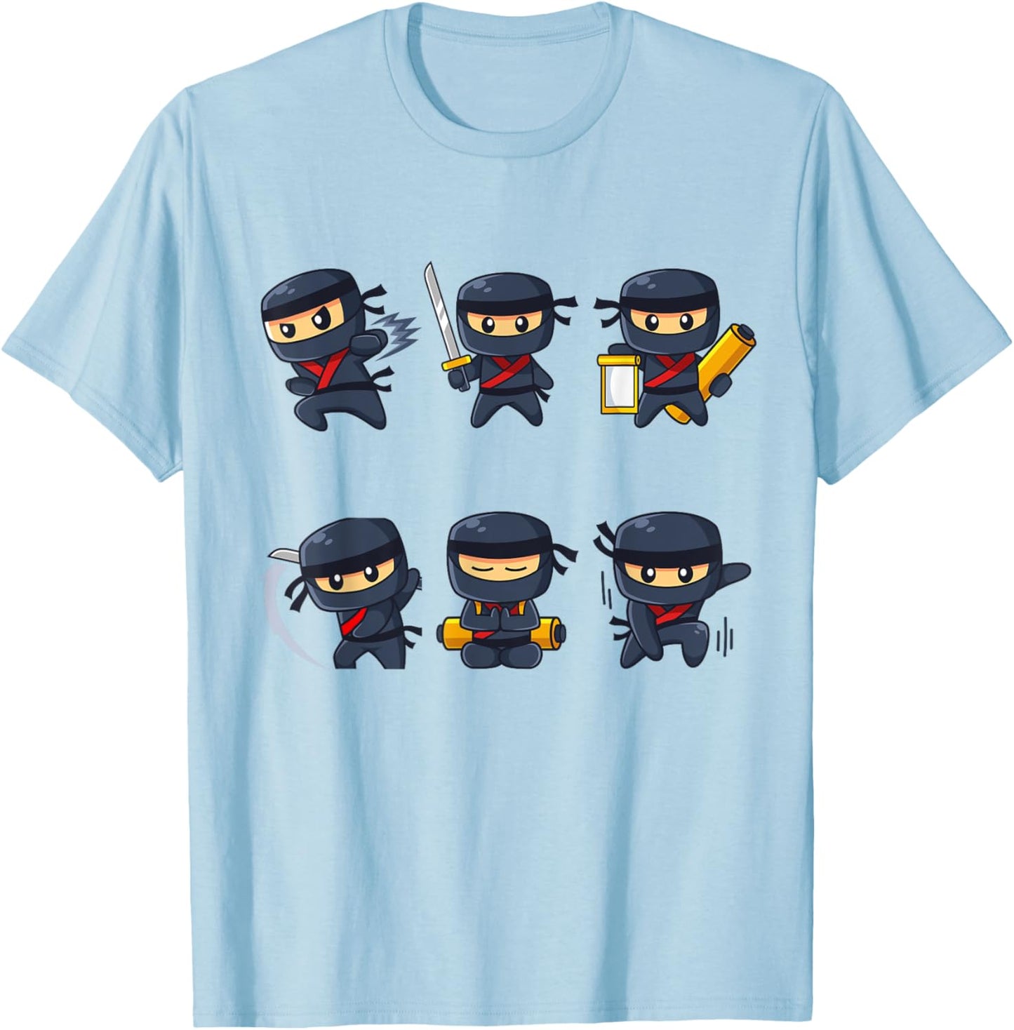 Ninja Disguise Kids Cool Ninjas Boys Girls T-Shirt - T-Shirt | Light Blue