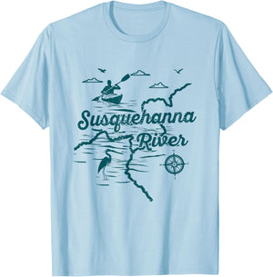 Susquehanna River Nature Lover Kayaking Pennsylvania Kayaker T-Shirt - T-Shirt | Light Blue