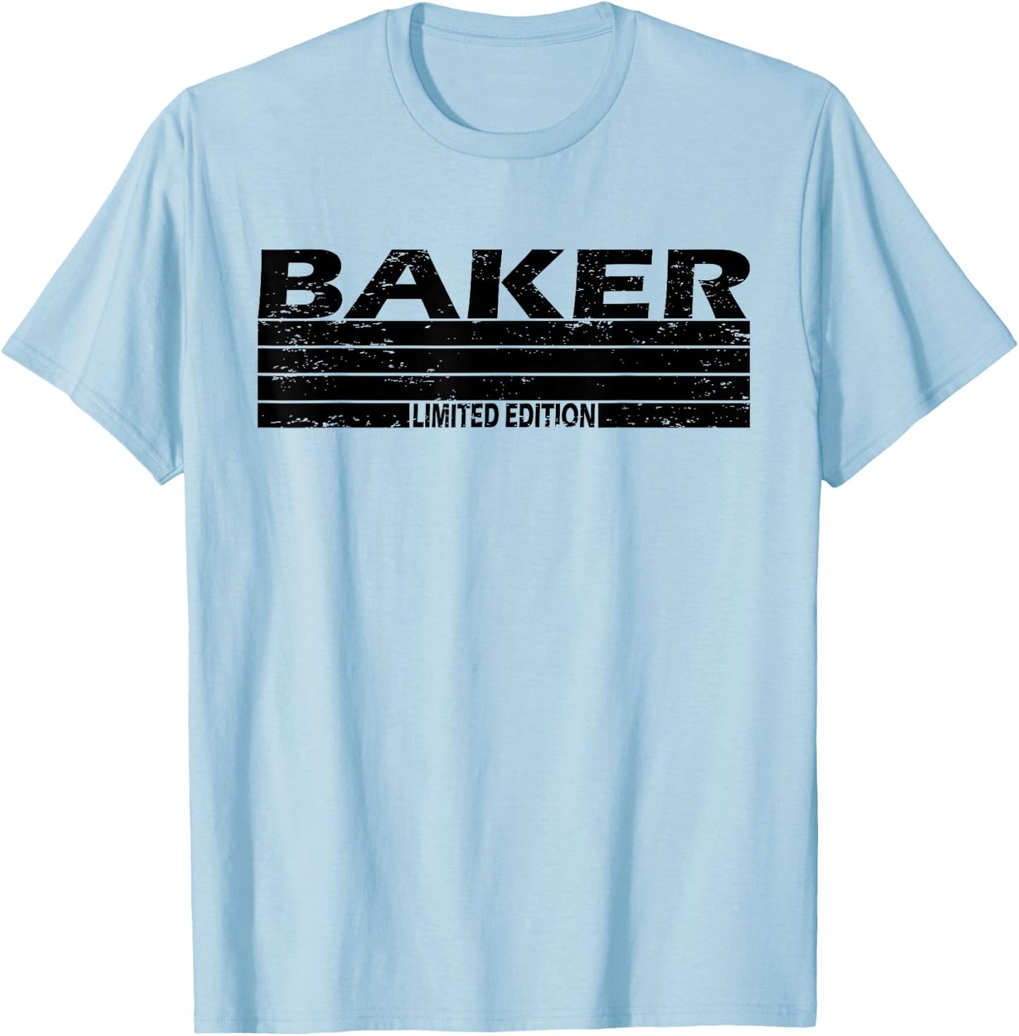 Baker Surname Limited Edition Retro Vintage Style Sunset T-Shirt - T-Shirt | Light Blue