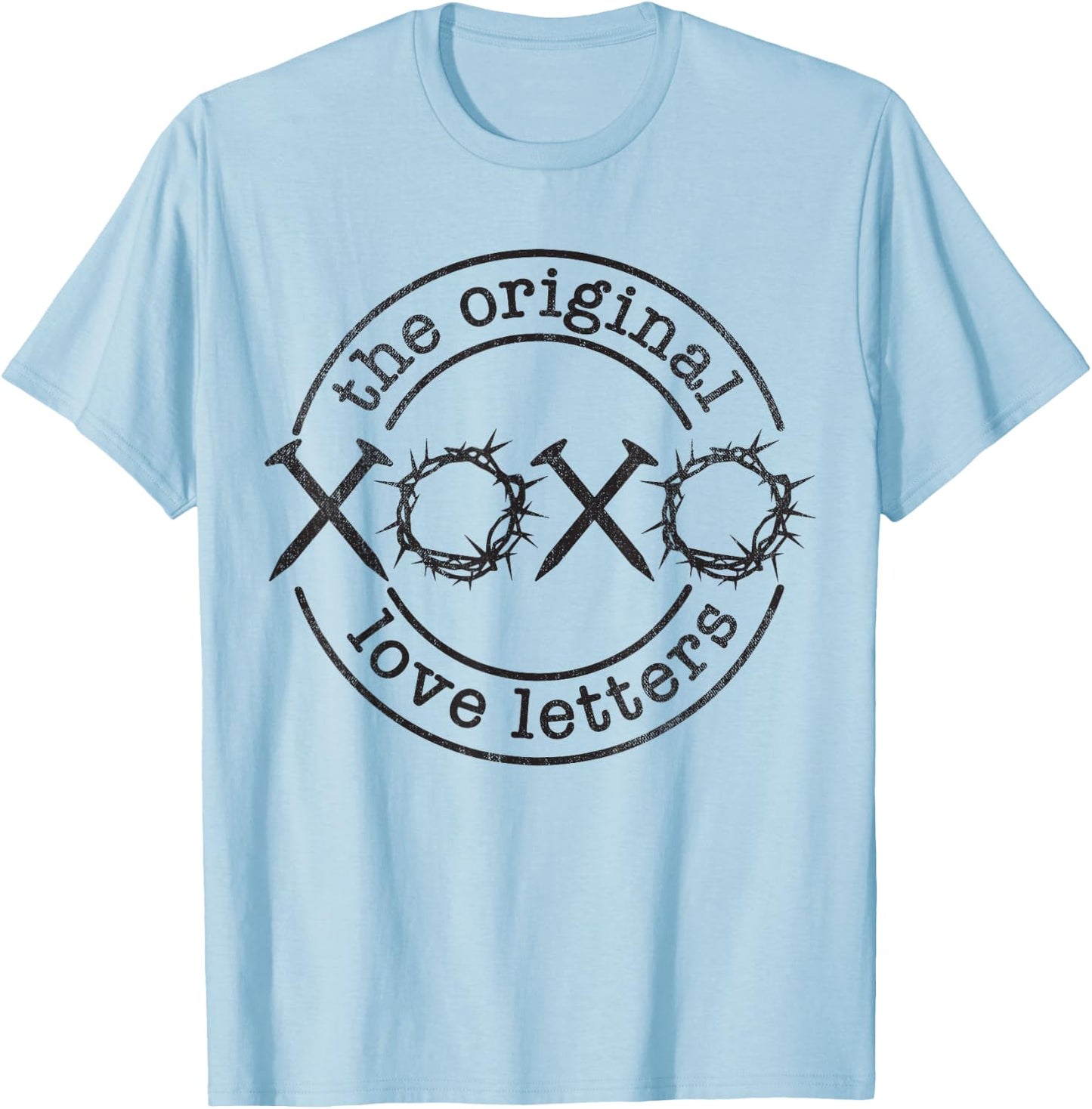 XoXo The Original Love Letters, Christian Easter Holiday T-Shirt - T-Shirt | Light Blue