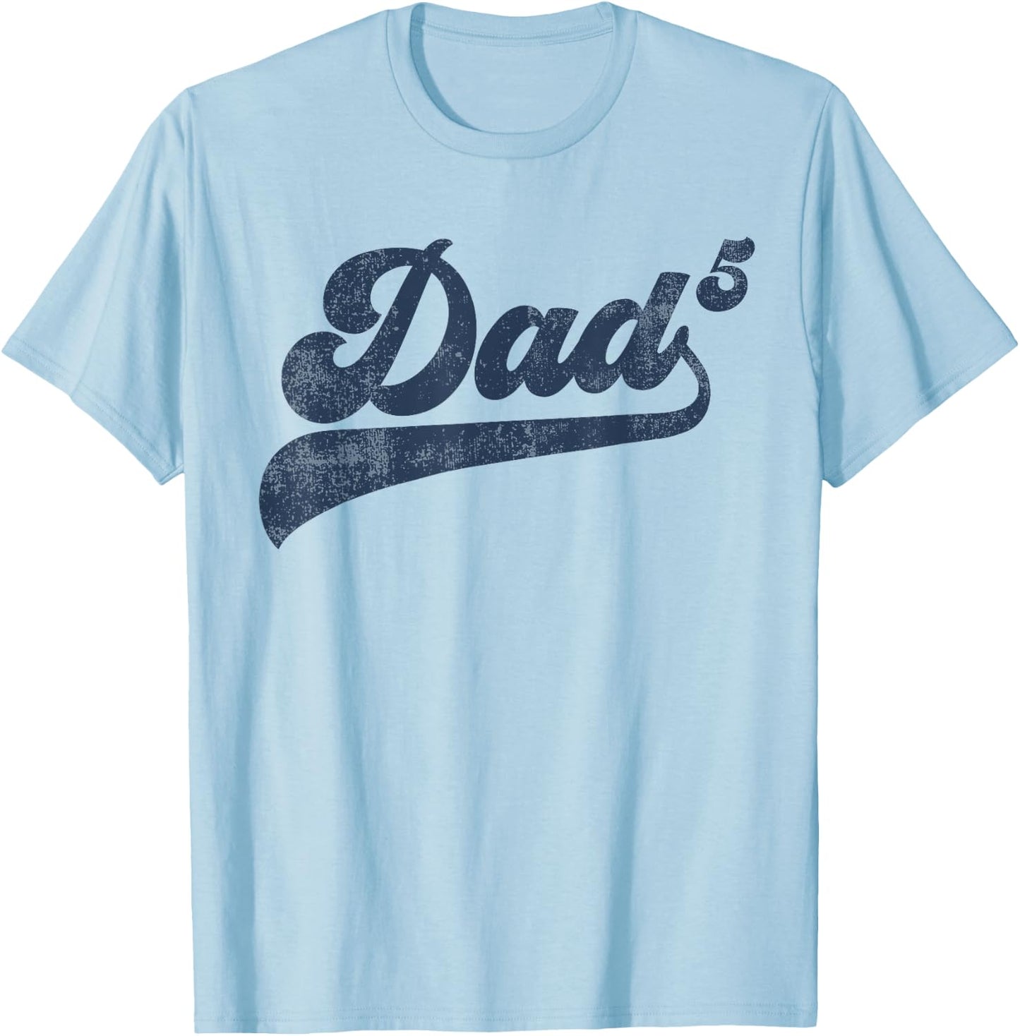 Dad5 Daddy Of 5 Kids Gifts Father Of Five Fifth Time Dad T-Shirt - T-Shirt | Light Blue