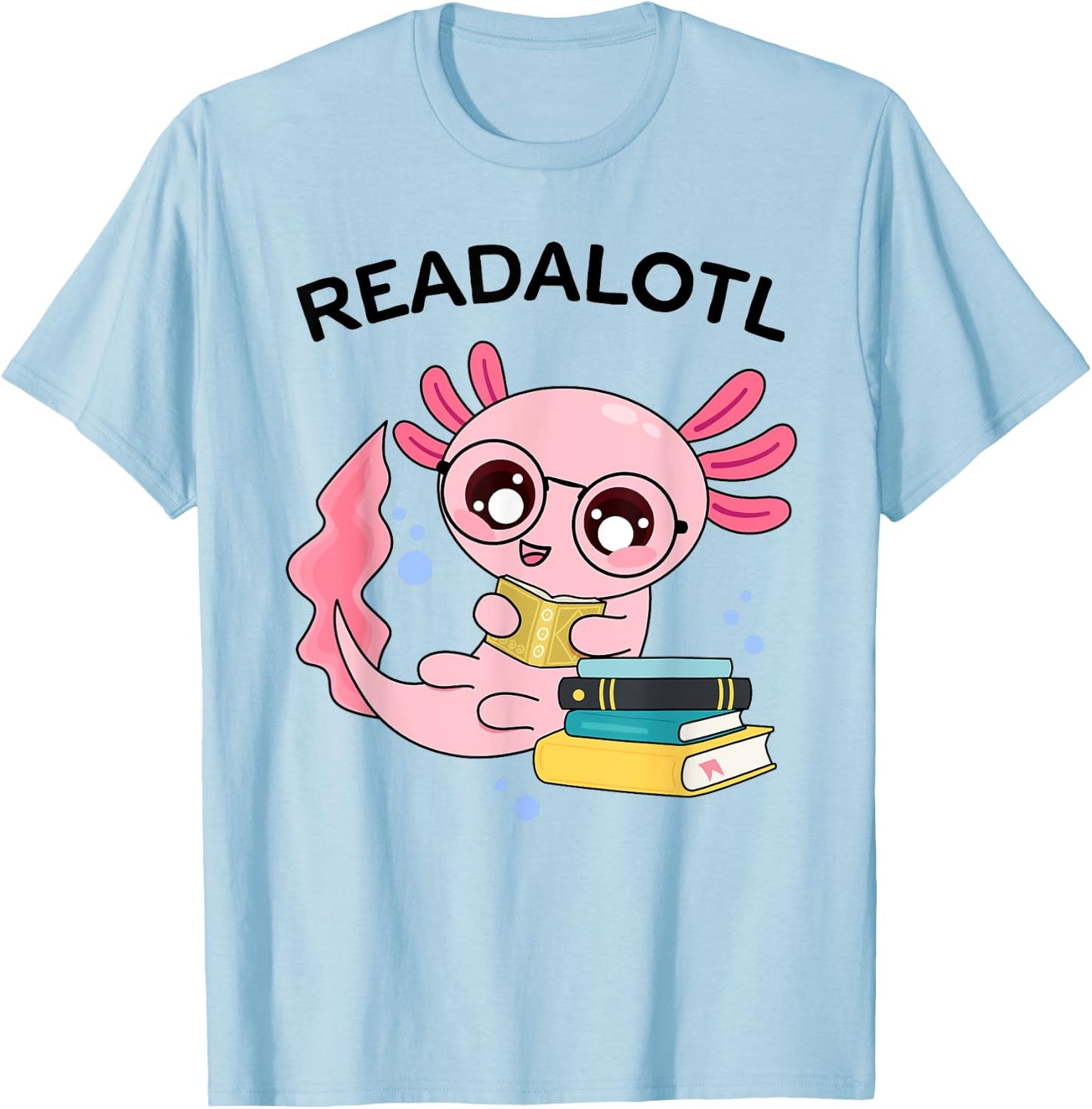 Axolotl Bookworm Book Reading Girls Axolotl Costume T-Shirt - T-Shirt | Light Blue