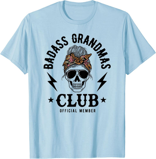 Badass Grandma Club T-Shirt - T-Shirt | Light Blue