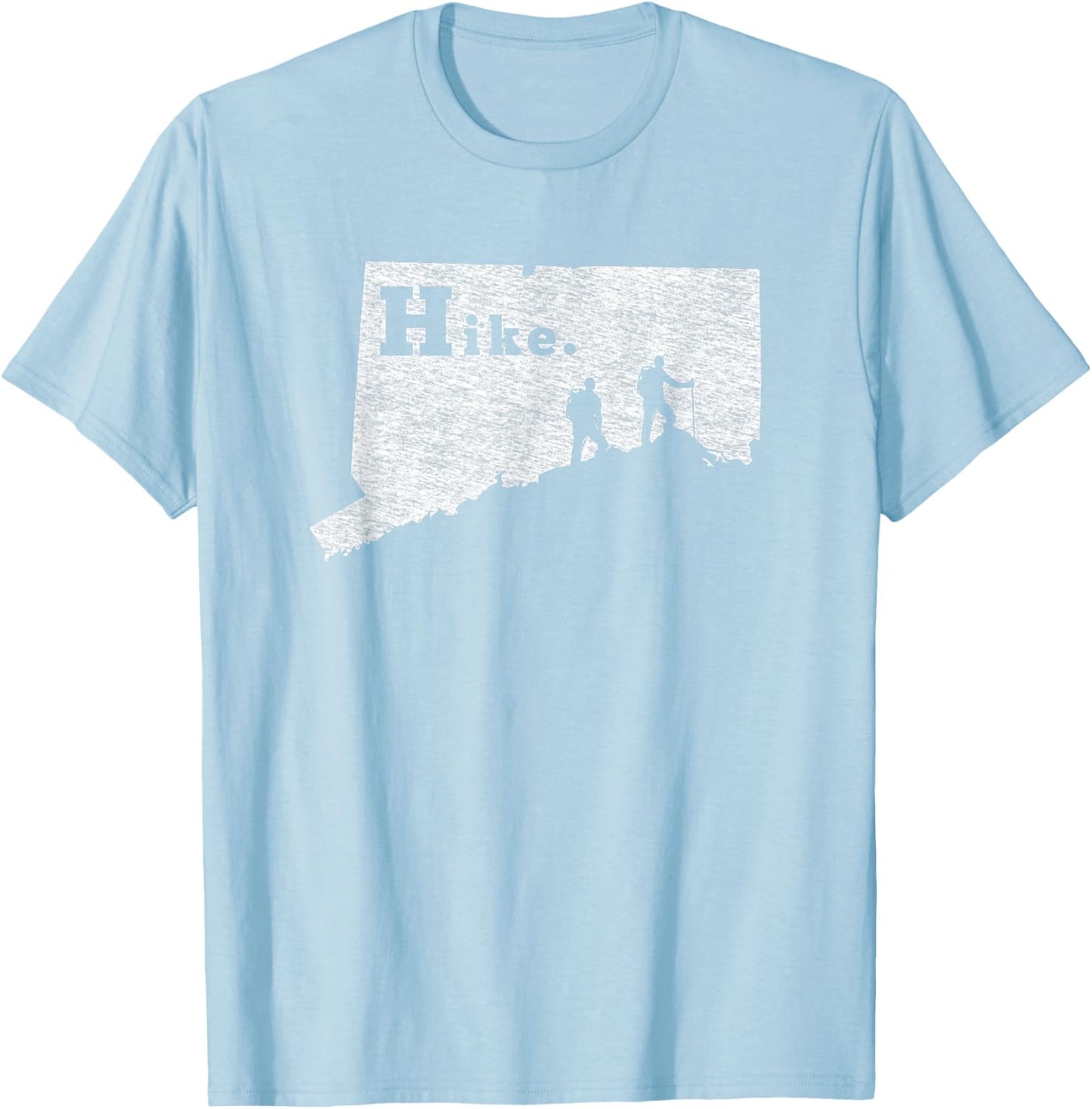 Retro Connecticut Distressed Hiking T-Shirt - T-Shirt | Light Blue