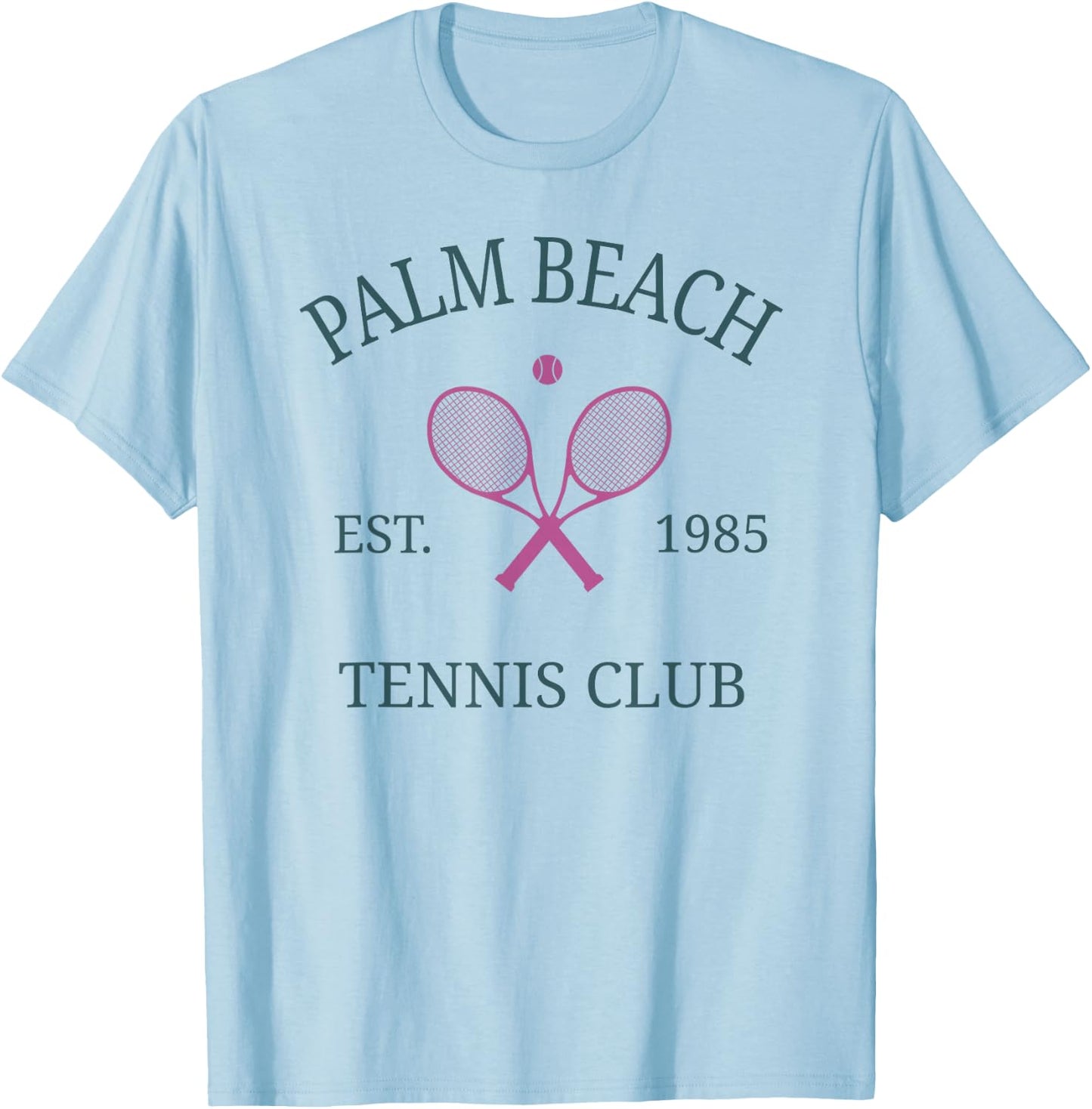 Beach Florida Athletics Tennis Club Racquet Prep T-Shirt - T-Shirt | Light Blue