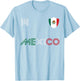 Mexico Flag 14 Mexican Soccer Fan Men Women Boys Girls Kids T-Shirt - T-Shirt | Light Blue